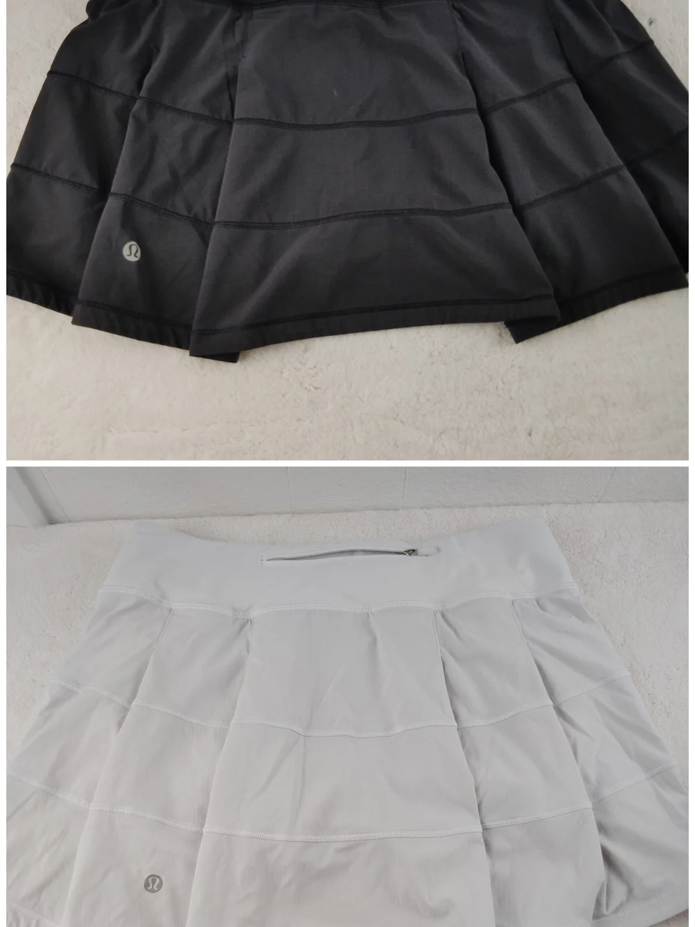 lululemon Bundle  Pace Rival Skirt MR Sz 6 Black & White 13